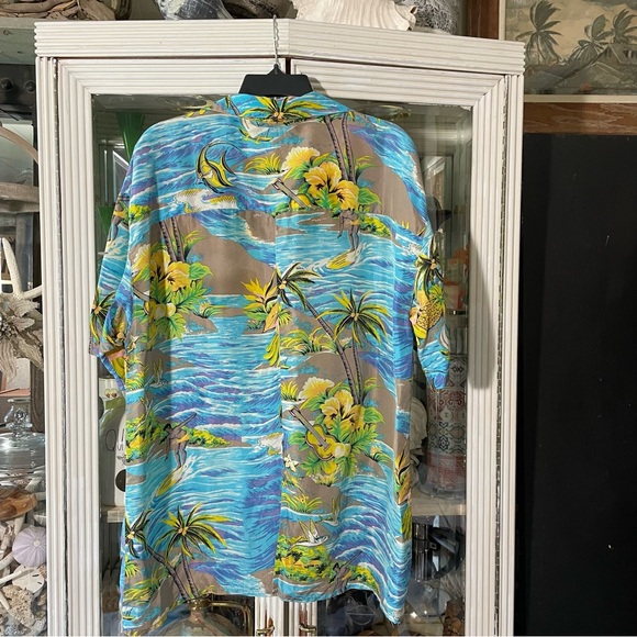 Anne Pinkerton surfer print silk vintage shirt women’s M - Picture 4 of 13